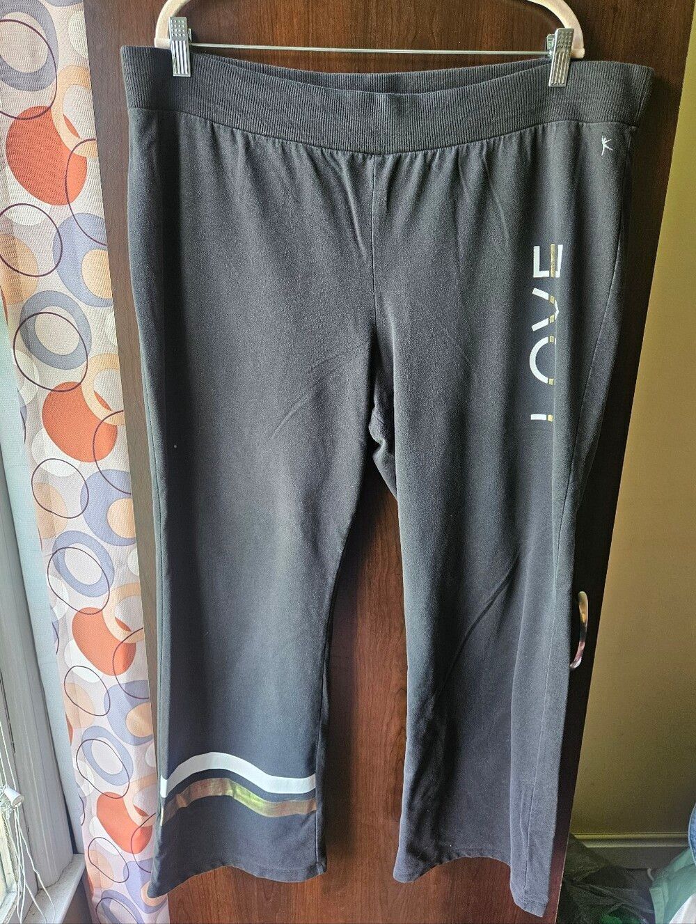 Danskin Now Black Women's Joggers with Reflective Stripe Size 3X